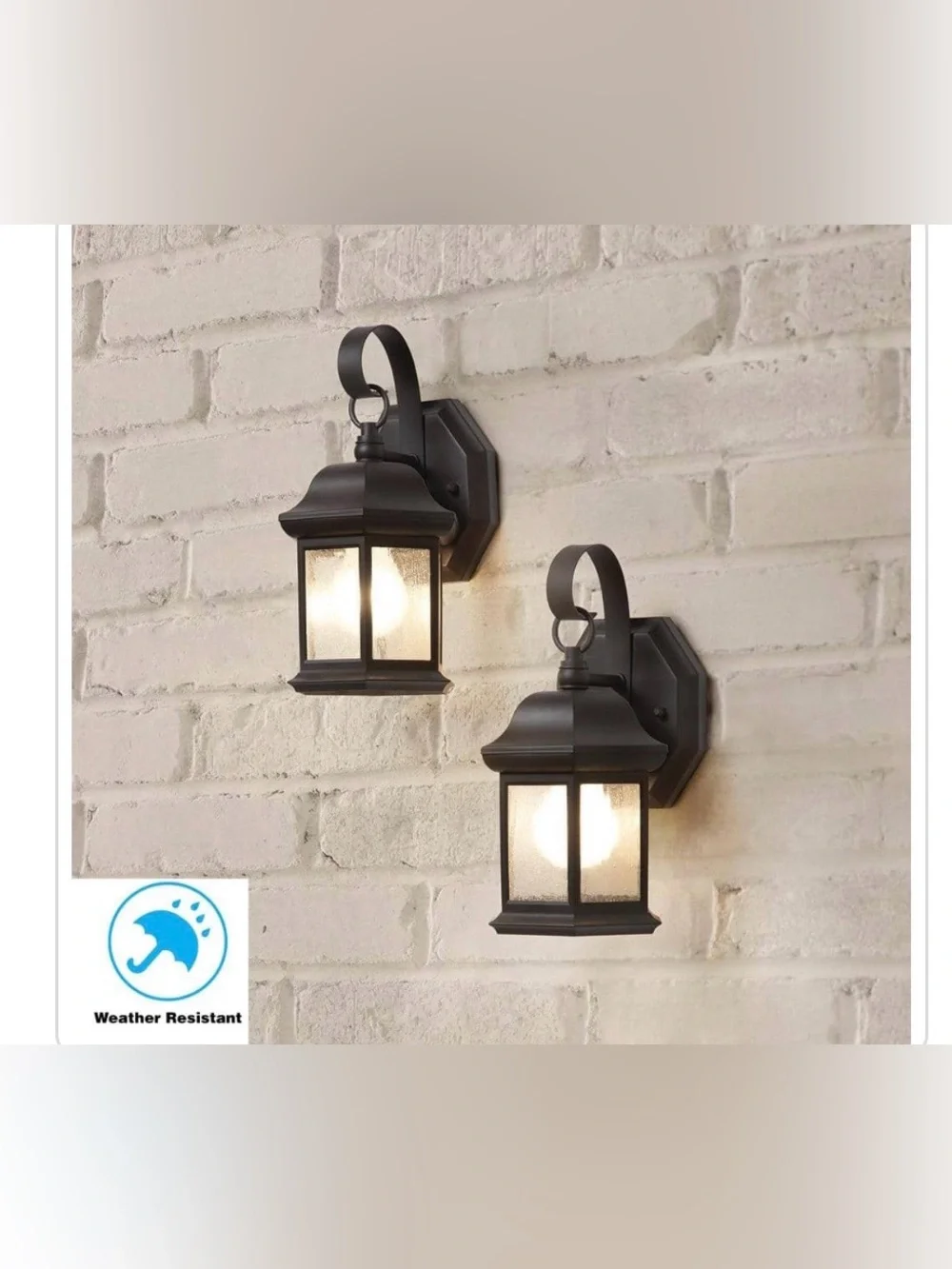 New Hampton Bay set of 2 Classic Bronze Outdoor Wall Lanterns